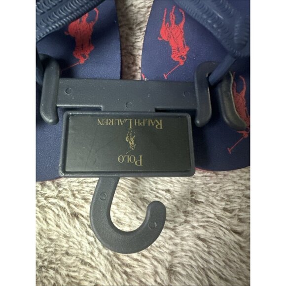 KIDS RALPH LAUREN POLO "WHITLEBURY" PONY FLIP FLOP Boys Size 5 Y - Picture 12 of 13